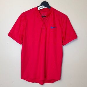 Nike Dry Fit Performance Golf Henley Shirt - Men's Size M - Red